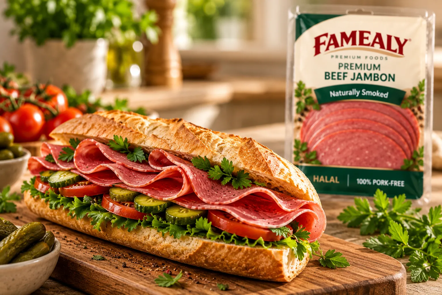 Beef jambon sandwich
