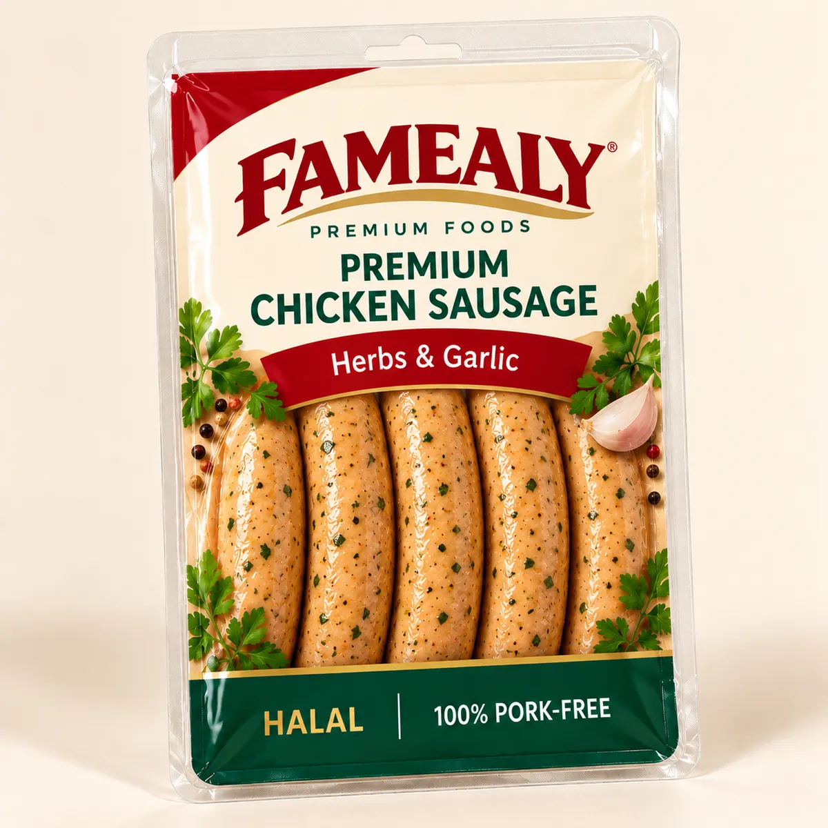 Famealy Premium Chicken Sausage package